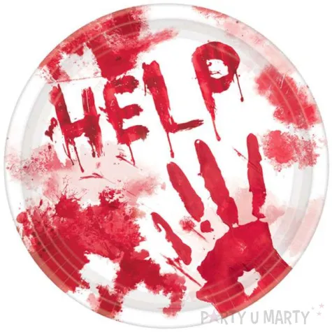 talerzyki papierowe krwawa rzeznia 23 cm 8 szt