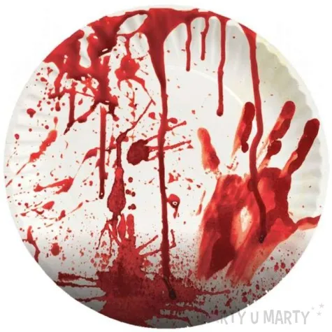 talerzyki papierowe krwawe rozbryzgi funny fashion 23 cm 8 szt