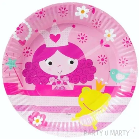 talerzyki papierowe ksiezniczka rozowe 23 cm 6 szt