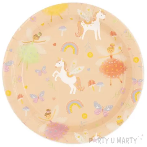 talerzyki papierowe ksiezniczki i jednorozce wiosenna aura partypal 18 cm 6 szt