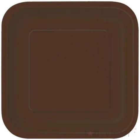 talerzyki papierowe kwadrat classic s brazowe 18 cm 16 szt