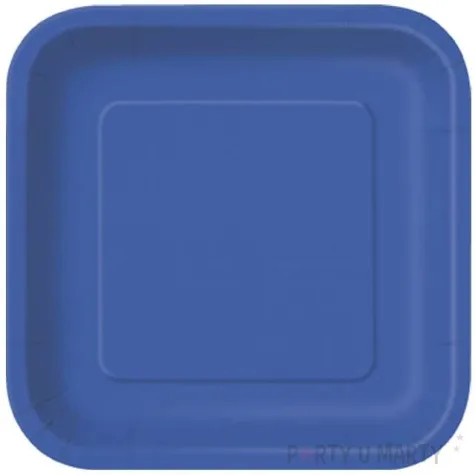talerzyki papierowe kwadrat classic s granatowe 18 cm 16 szt