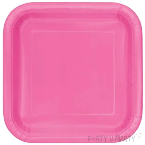 talerzyki papierowe kwadrat classic s rozowe 18 cm 16 szt