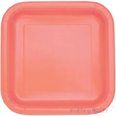 talerzyki papierowe kwadrat classic s unique koralowe 18 cm 16 szt