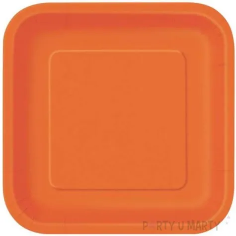 talerzyki papierowe kwadrat classic s unique pomaranczowe 18 cm 16 szt