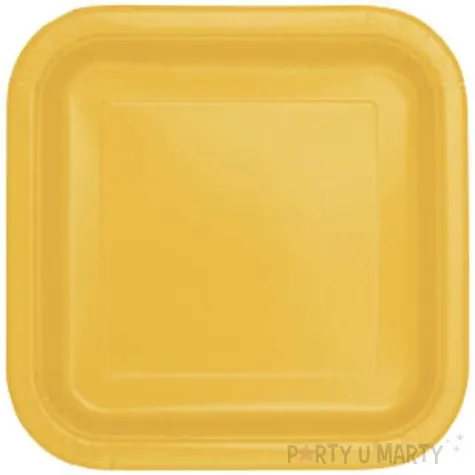 talerzyki papierowe kwadrat classic s zolte ciemne 18 cm 16 szt