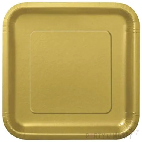 talerzyki papierowe kwadrat xl zlote 23 cm 14 szt
