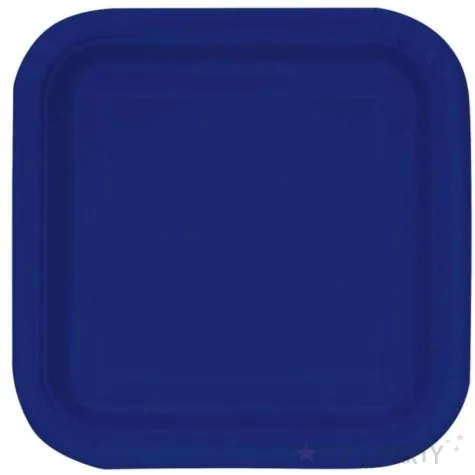 talerzyki papierowe kwadratowe granatowy unique 22 cm 14 szt