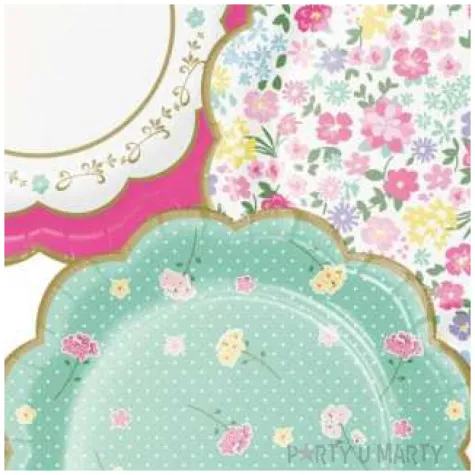 talerzyki papierowe kwiatki mix creativeconverting 18 cm 8 szt