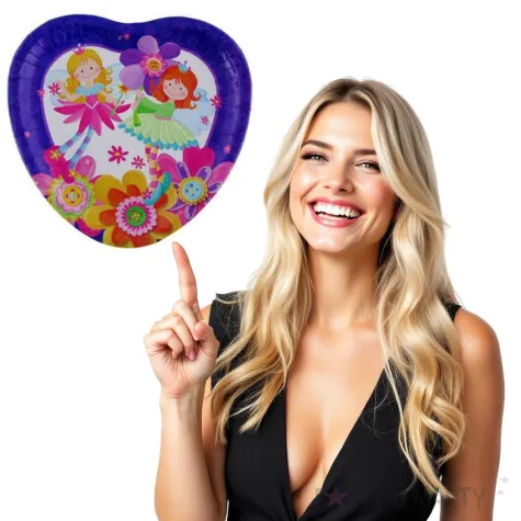 talerzyki papierowe kwiatowe wrozki godan 23 cm 6 szt