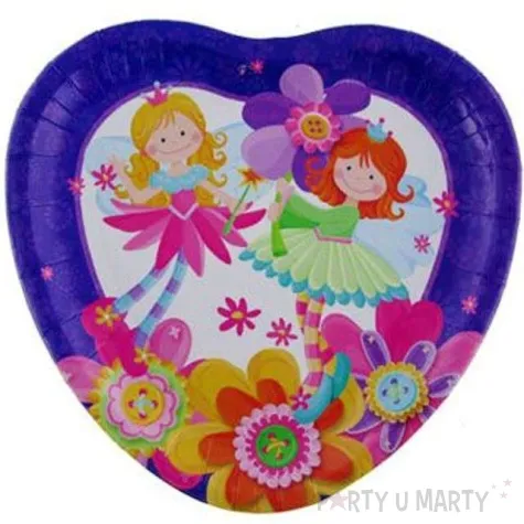 talerzyki papierowe kwiatowe wrozki godan 23 cm 6 szt