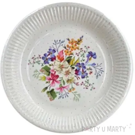 talerzyki papierowe kwiaty bukiet mix maki 18 cm 8 szt