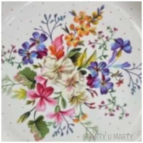 talerzyki papierowe kwiaty bukiet mix maki 23 cm 8 szt