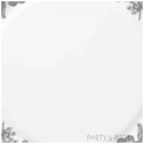 talerzyki papierowe kwiaty srebrne maki 18 cm 8 szt