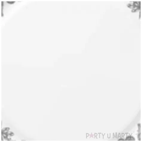 talerzyki papierowe kwiaty srebrne maki 23 cm 8 szt