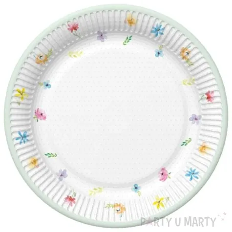 talerzyki papierowe kwiaty wiosna maki 23 cm 8 szt