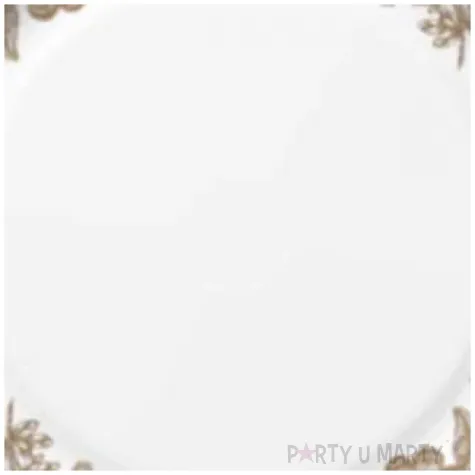 talerzyki papierowe kwiaty zlote maki 18 cm 8 szt