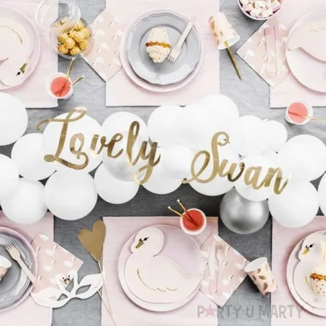 talerzyki papierowe labedz lovely swan partydeco 23 5 cm 6 szt