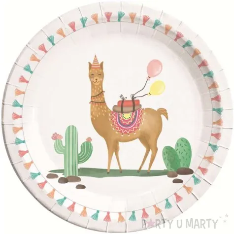 talerzyki papierowe lama party procos 23 cm 8 szt