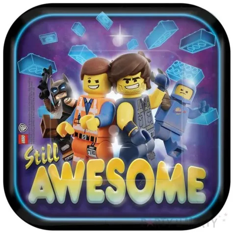 talerzyki papierowe lego movie 2 amscan 18 cm 8 szt