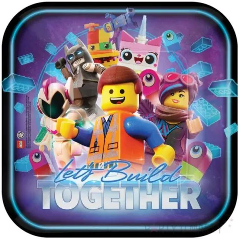 talerzyki papierowe lego movie 2 amscan 23 cm 8 szt