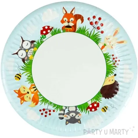 talerzyki papierowe lesne zwierzatka mix arpex 18 cm 8 szt
