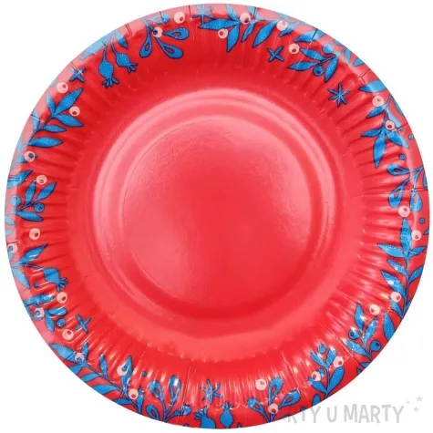 talerzyki papierowe let it snow swiateczne czerwony godan 18 cm 6 szt