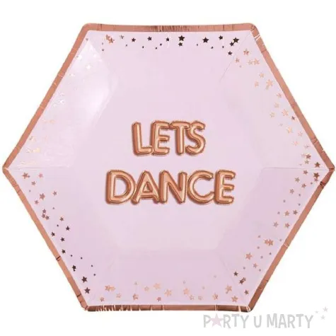 talerzyki papierowe lets dance glitz glamour rozowo zlote neviti 20 cm 8 szt