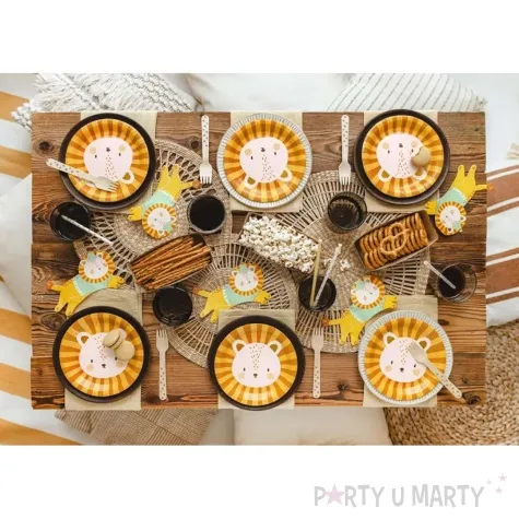 talerzyki papierowe lew partydeco 18 cm 6 szt