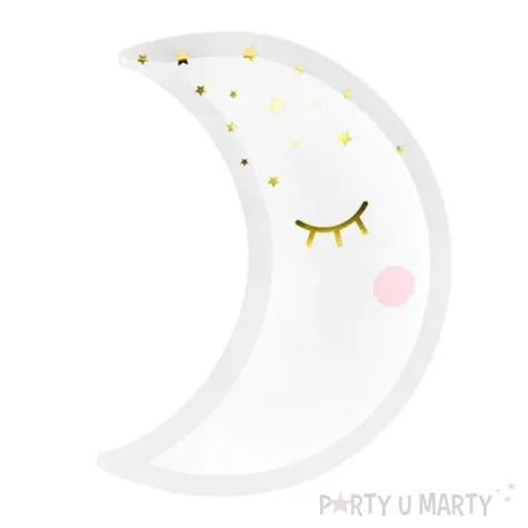 talerzyki papierowe little star ksiezyc bialy partydeco 24 cm 6 szt