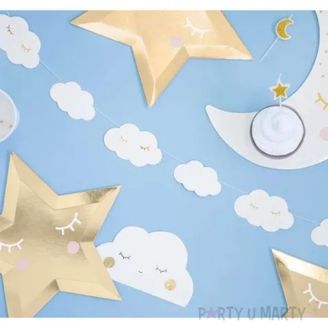 talerzyki papierowe little star ksiezyc bialy partydeco 24 cm 6 szt