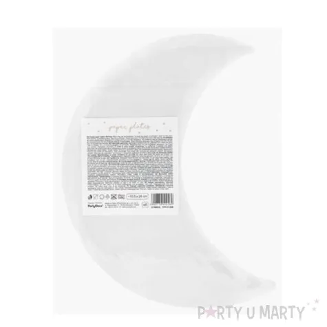 talerzyki papierowe little star ksiezyc bialy partydeco 24 cm 6 szt