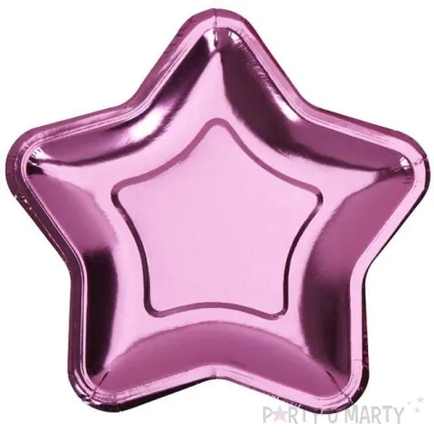 talerzyki papierowe little star pink metaliczny neviti 18 cm 8 szt