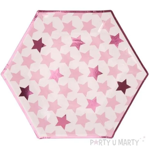 talerzyki papierowe little star pink neviti 27 cm 8 szt