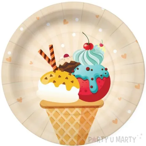 talerzyki papierowe lod w wafelku paw 18 cm 10 szt