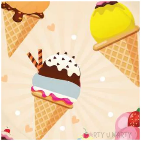 talerzyki papierowe lody w wafelku paw 23 cm 10 szt