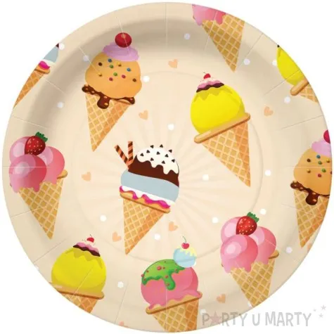 talerzyki papierowe lody w wafelku paw 23 cm 10 szt