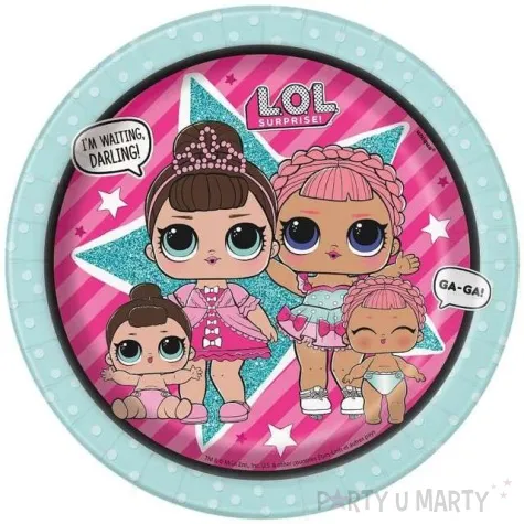 talerzyki papierowe lol surprise unique 18 cm 8 szt