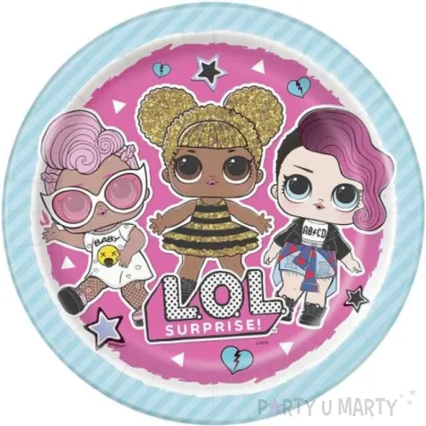 talerzyki papierowe lol surprise unique 23 cm 8 szt