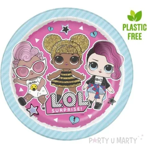 talerzyki papierowe lol surprise unique 23 cm 8 szt