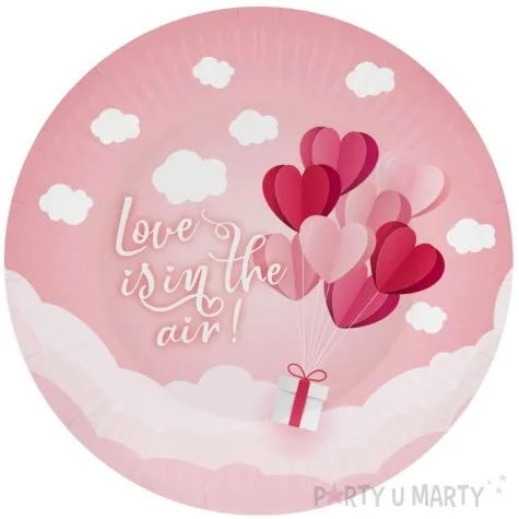 talerzyki papierowe love is in the air rozowy godan 18 cm 6 szt
