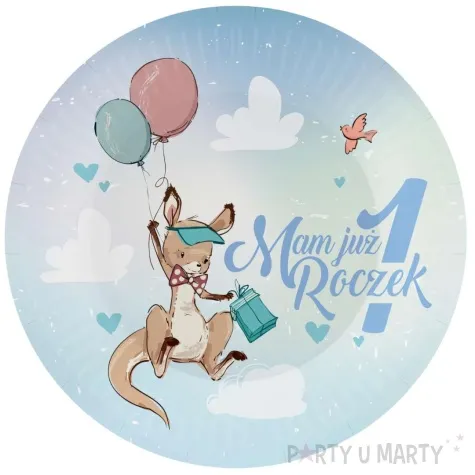 talerzyki papierowe mam juz roczek kangurek niebieski godan 18 cm 6 szt