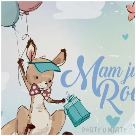 talerzyki papierowe mam juz roczek kangurek niebieski godan 18 cm 6 szt