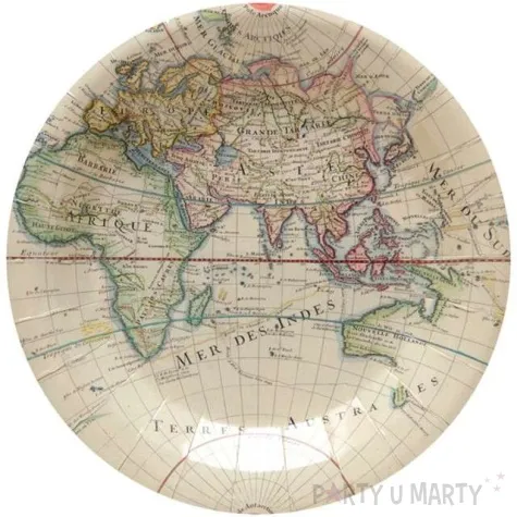 talerzyki papierowe mapa podrozy santex 23 cm 10 szt
