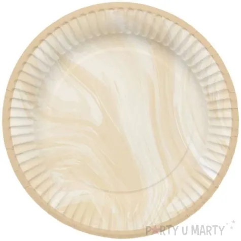 talerzyki papierowe marmurowe bezowe folat 23cm 8 szt