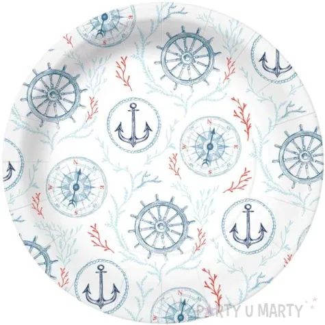 talerzyki papierowe marynarski swiat biale paw 23 cm 10 szt