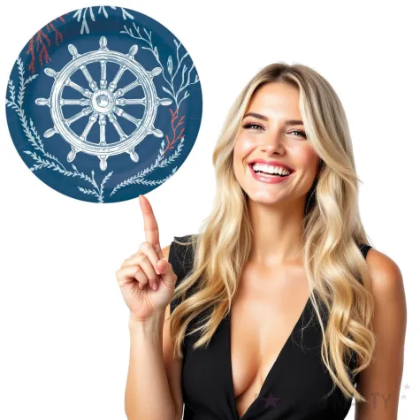 talerzyki papierowe marynarski swiat granatowe paw 18 cm 10 szt