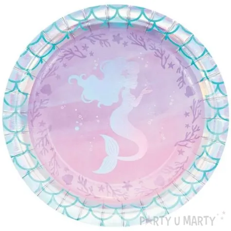 talerzyki papierowe mermaid shine creative converting 18 cm 8 szt