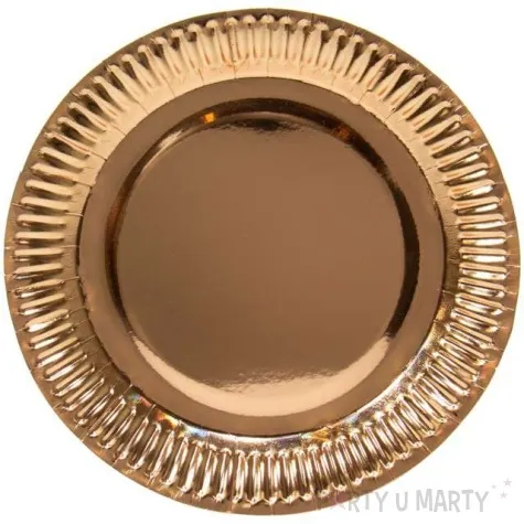 talerzyki papierowe metalic rozowe zloto folat 23 cm 8 szt