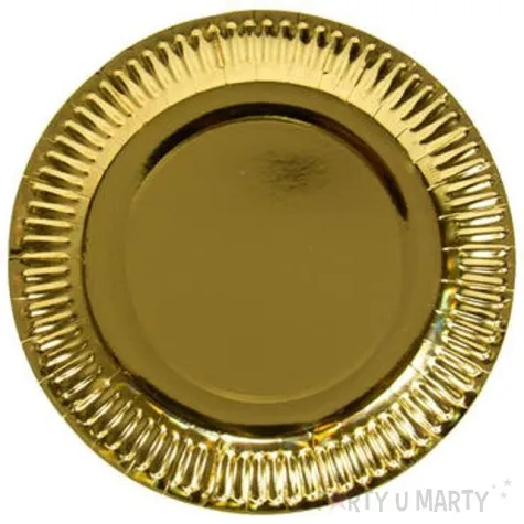 talerzyki papierowe metalic zlote folat 23 cm 8 szt